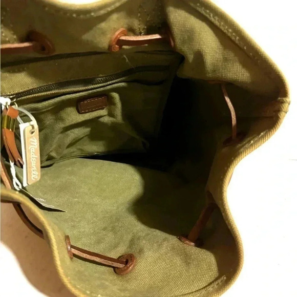 Olive Green Canvas Backpack - Picture 6 of 11